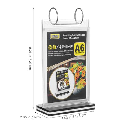 POPETPOP A6 Pvc Flip Menu Holder Transparent Tabletop Sign Stand