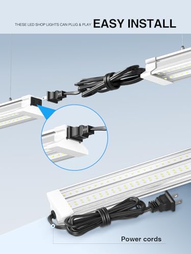 60W 4 Foot Led Shop Lights 2Pack Linkable Ceiling Or Hanging Mount for Shop - size: 4FT-2PACK