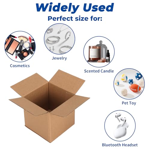 CRUGLA 30 Packs 4x4x4 Shipping Boxes for Small Business, Corrugated Cardboard Boxes Bulk for Shipping Packing Mailing - size: 4x4x4 Inch 30 Pack