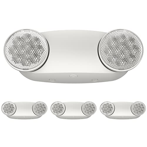 4 Pack Emergency Light, Emergency Lights for Business, LED Emergency Lights with Battery Backup, 2 Bug Eye Heads Adjustable Commercial Emergency Lighting Fixtures, UL 924 Certified - size: 4pc