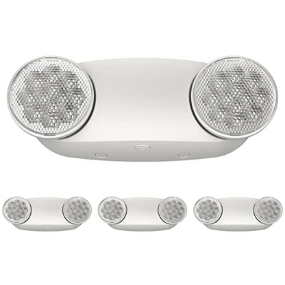 4 Pack Emergency Light, Emergency Lights for Business, LED Emergency Lights with Battery Backup, 2 Bug Eye Heads Adjustable Commercial Emergency Lighting Fixtures, UL 924 Certified - size: 4pc