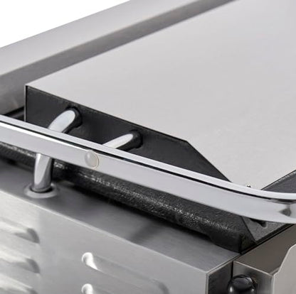 Kratos Commercial Electric Panini Sandwich Grill with Grooved Plates - size: Medium w/ Grooved Plates