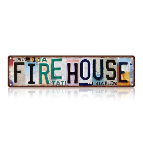 Vintage Fire House Street Sign Wall Decor Metal Tin Signs - color: St-F-05