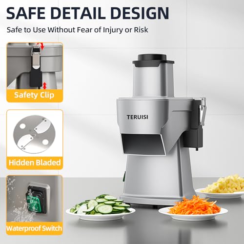 4-In-1 Electric Vegetable Chopper, 200W Vegetable Slicer Food Processor, Veggie Food Cutter With Slicing Shredding Dicing And Striping Function For Commercial Home Use,110V - size: 4-In-1 Electric Vegetable Chopper