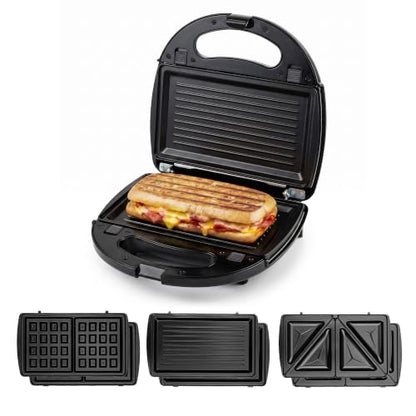 OVENTE Electric Sandwich, Panini and Waffle Maker Set, Black GPI202B - color: GPI202B