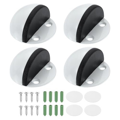 uxcell 4Pack Low Dome Floor Door Stop 45mm Dia. Stainless Steel, White - color: White