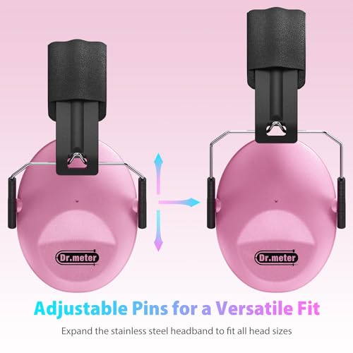 Dr.meter Noise Cancelling Headphones for Kids: SNR27.4 Kids Ear Protection - color: Pink