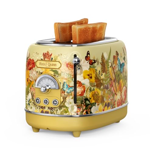 Hazel Quinn X Eduardo Recife 2-Slice Retro Toaster 6 Browning Levels Floral - color: Floral Printed