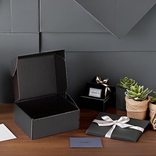 9x6x4 Black Shipping Boxes for Small Business, Packing, 25 Pack - color: Black, size: 9x6x4 inch