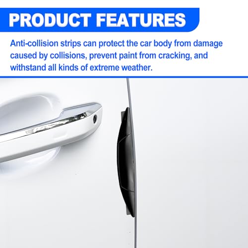 Set of 4 Pieces Universal Car Door Edge Guards Heavy Duty Anti-Collision Strips with Self-Adhesive Door Protector for Cars SUVs Trucks Black