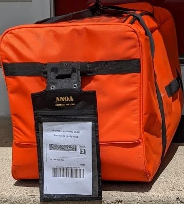 ANOA Shipping Tag – a Reusable Shipping Tag That Holds FedEx, UPS, DHL Shipping Labels for Golf Clubs, Cases, and Baggage, Black