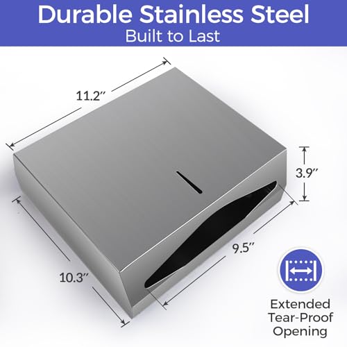 Stardrix Paper Towel Dispenser Wall Mount, Brushed Stainless Steel Commercial Paper Towel Holder with Lock, Large Capacity 250 C Fold/300 Multifold Towels - color: Brushed, size: 250 C Fold/300 Multi-Fold with Lock