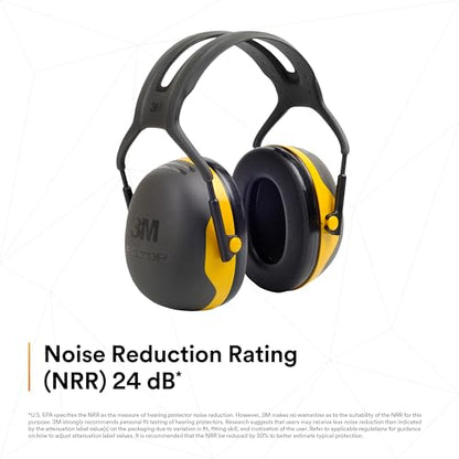3M PELTOR Hearing Protection Ear Muffs, Over the Head Headband, NRR 24 dB