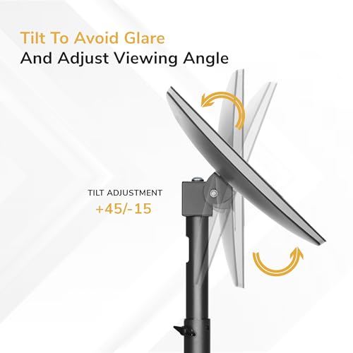 Mount-It! POS Monitor Mount for Retail Checkout & Reception Counters - Extra Tall Height Adjustable Pole with Secure Bolt-Down Base, VESA 75x75 & 100x100 Compatible - Fits 13–32” Monitors, 33 lbs - style: 20-32.3 Inches