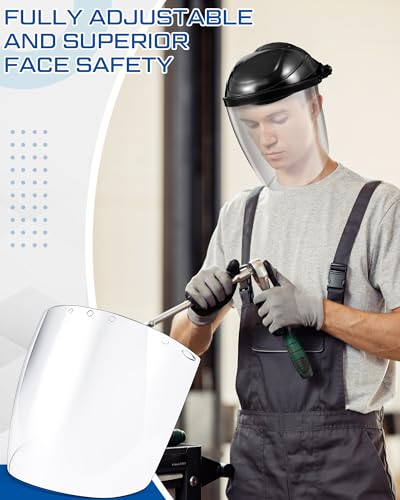 Tellegloww 4 Pcs Safety Face Shield for Grinding and Cutting, Black - color: Black