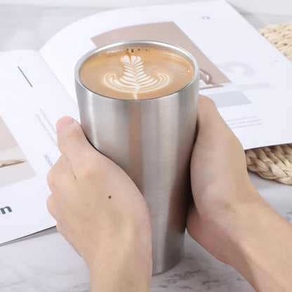 Beasea Stainless Steel Cups 19 oz, 8 Pack Large 18.6oz 550ml Stainless Steel Water Drinking Tumbler Stackable Double Wall Insulated Metal Pint Glasses Tin Cups for Home Party Camping - color: Straight, style: 18.6oz 8pcs