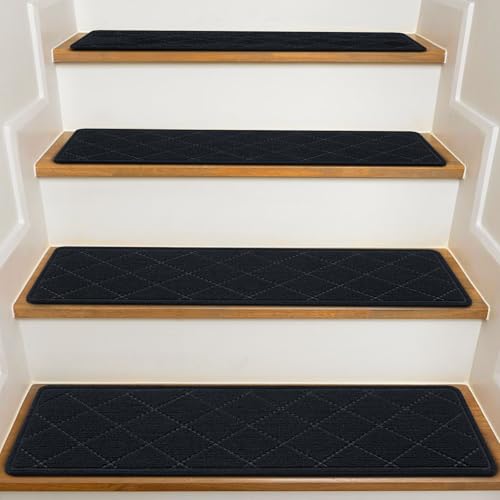 KOOTETA Stair Treads for Wooden Steps Indoor, 15 Pack 8" X 30" Non Slip - color: Black, size: 8" x 30"