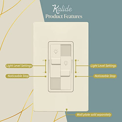 TOPGREENER Dual Load LED Dimmer Switch, Single Pole, LA, 1 Pack - color: Light Almond, size: Dual Dimmer Switch