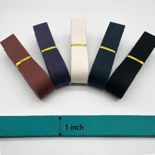 1 Inch Heavy Cotton Webbing 12 Yards 6 Colors Mixed Webbing Straps for Bags Handles,Tote Bag Webbing，Cloth Belt,Making Outdoor Supplies - color: 12Y-Mixed Color 2