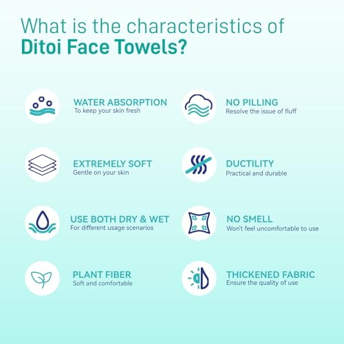 Ditoi Face Towels XXL, Ultra‑Soft Disposable Facial Towels - style: 50Count (Pack of 4)