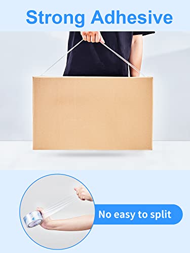 JARLINK 12 Rolls Ultra Clear Packing Tape - size: 1.88in x 60yd, 2.7mil Thickness