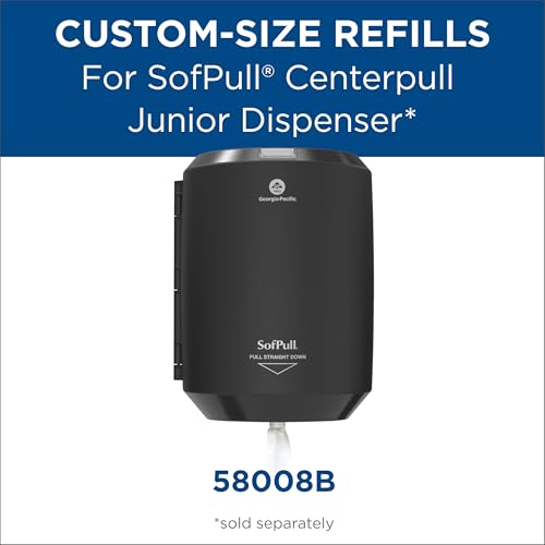 Georgia-Pacific SofPull Junior Centerpull Premium Paper Towels, Commercial Bulk Dispenser Refills, 225 Sheets Per Roll, 8 Rolls Per Case, White, 28125 - size: 225 Count (Pack of 8)