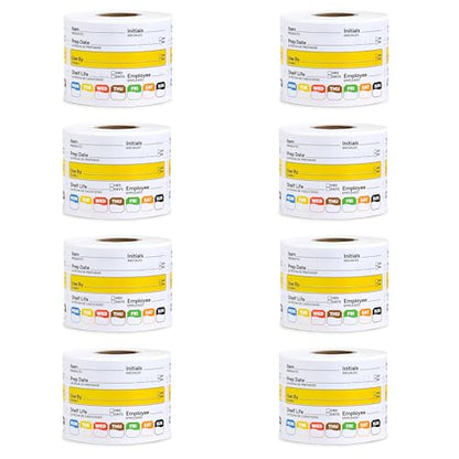 Restaurant Quality Shelf Life Food Rotation Labels Vinyl, 2” x 3” Self-Adhesive Removable Freezer Food Labels, Perfect for Reusable Containers, Easy to Remove, Food Safety Date Sticker (8 PCS) - style: 8 PCS