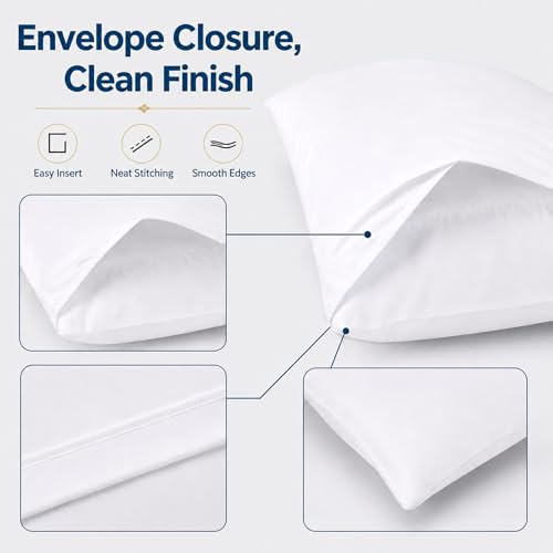 ZPECC Bulk White Pillow Cases King Size 24 Pack with Envelope Closure - color: White, size: King (U.S. Standard)