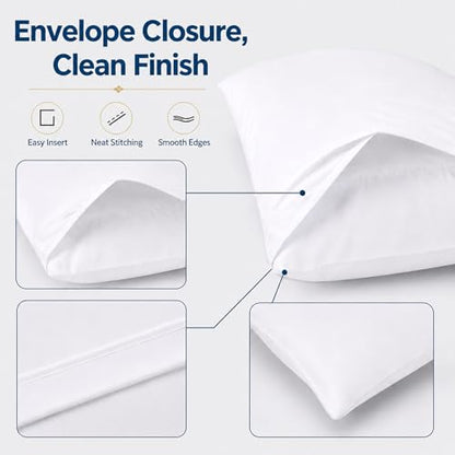 ZPECC Bulk White Pillow Cases King Size 24 Pack with Envelope Closure - color: White, size: King (U.S. Standard)