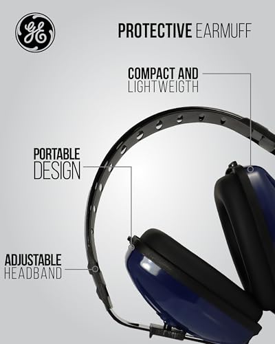 GE Protective Earmuff Noise Reduction - NRR 23dB Adjustable - Indigo/Black
