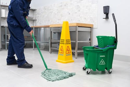 SPARTA 35 Qt Mop Bucket System with Wringer and Insert, Green - color: Green