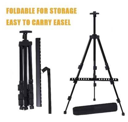 MXG Aluminum Art Easel,Professional Black Display Easel for Painting&Sign - color: black