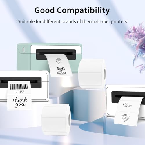 Transparent Thermal Labels Stickers, 2.25 x 1.25 Inch Clear Labels, Self-Adhesive Direct Thermal Stickers for Logo Design- Waterproof/ 200 Sheets - color: Transparent, size: 2.25"x1.25"
