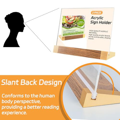 Acrylic Sign Holder 8.5 x 11, L-Shape Horizontal 2 Pack for Tabletop - size: 11*8.5 Inch