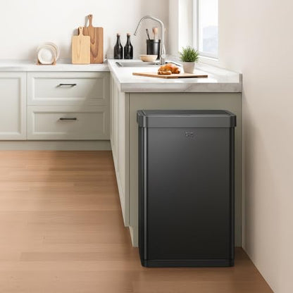 EKO Mirage X 80 Liter / 21.1 Gallons Motion Sensor Trash Can or Recycling Bin, Automatic Large Kitchen Trash Can Touchless, Stainless Steel, Matte Black - size: Mirage X 80 liter - Matte Black