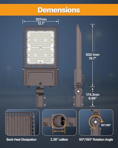 Led Parking Lot Lights 400W - 60,000LM, 5000K 150LM/W Slip Fitter - color: Slip Fit 400W 2P