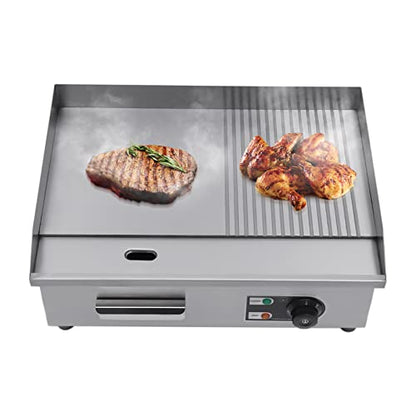 1600W Commercial Countertop Grill Electric Flat Top Teppanyaki Griddle - color: 1600W, 21.7"x13.8"