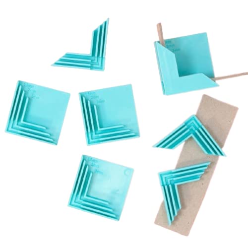 Craftelier - Set of 8 L-Shape Cardboard Edges/Squares for 1.5 mm, 2 mm and 3 mm Thicknesses | Includes a Cardboard Kit Storage Bag | Turquoise Color - color: Turquoise, size: Set of 8 Corner Assembly Clamps