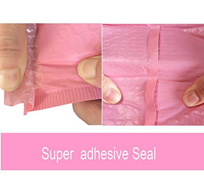 25 Pack Small Poly Bubble Lined Mailers Padded 5x7 Inches Pink Shipping Envelopes Self Seal Mailer Waterproof, Shockproof and Dustproof(Pink 5x7 Inches-25pcs)