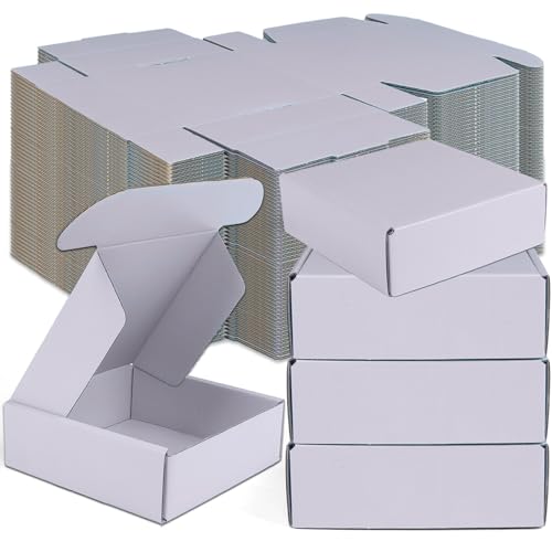 Small Shipping Boxes, 50 Pack Cardboard Box Corrugated Mailer Boxes Small Corrugated Boxes For Shipping Packaging Craft Gifts Giving Products, 6 x 4 x 1.6 Inches (Gray) - color: Gray