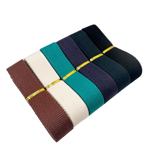 1 Inch Heavy Cotton Webbing 18 Yards 6 Colors Mixed Webbing Straps for Bags Handles,Tote Bag Webbing，Cloth Belt,Making Outdoor Supplies - color: 18Y-Mixed Color 2