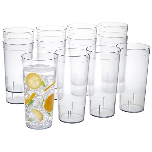 US Acrylic Cafe Plastic Reusable Tumblers, Clear, 32-Ounce, Set of 12 - color: Clear, size: 32 ounces