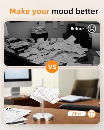 4 Pcs Desk Receipt Holder - Bill Fork Ticket Spike, Restaurant Check Spindle, Memo Holder Silver - color: 4 Pack Ticket Holder Silver