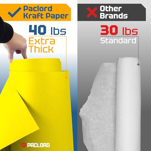 USA Made 18" x 8640" (720 ft) Yellow Kraft Paper Roll, Large Size - color: Yellow, size: 1 Roll