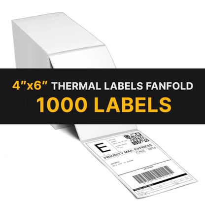 Direct Thermal Labels Perforated Barcode Shipping Sticker - size: 4" X 6" 1000 Labels