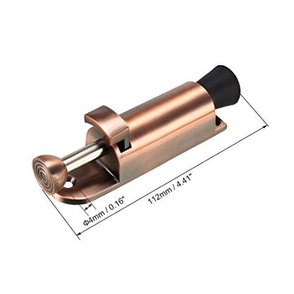 uxcell Kickdown Door Stopper Spring Loaded Foot Pedal Door Stops Holder 112mm Length Copper Tone - color: Copper Tone