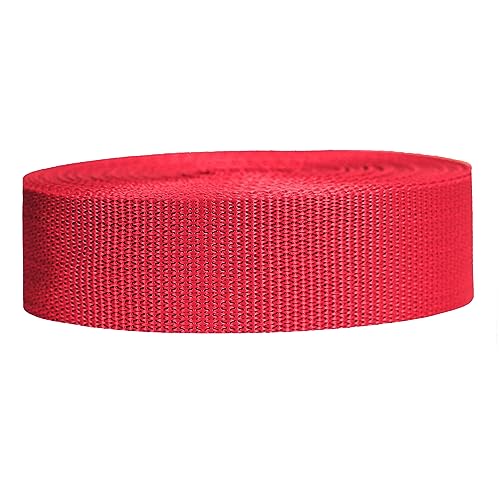 Strapworks Lightweight Polypropylene Webbing - Poly Strapping for Outdoor DIY Gear Repair, Pet Collars, Crafts – 1.5 Inch by 10, 25, or 50 Yards, Over 20 Colors - color: Red, size: 1.5" x 25 yard