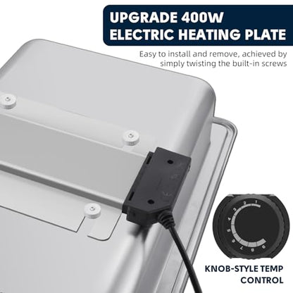 2 x 4.5QT Electric Chafing Dish, Half Size Buffet Warmer Set - size: 606-Dual Pan