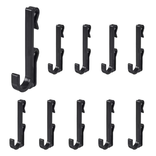 uxcell 10 Grid Wall Hooks, 2.8 Inch Grid Wall Panel Plastic Utility Hook, Shelf Hooks for Garage Store Warehouse Shop Home Hanging, Black - color: Black