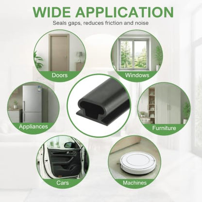 D-Shaped Self-Adhesive TPE Door Weather Stripping Seal 3/8x1/4 20 Ft